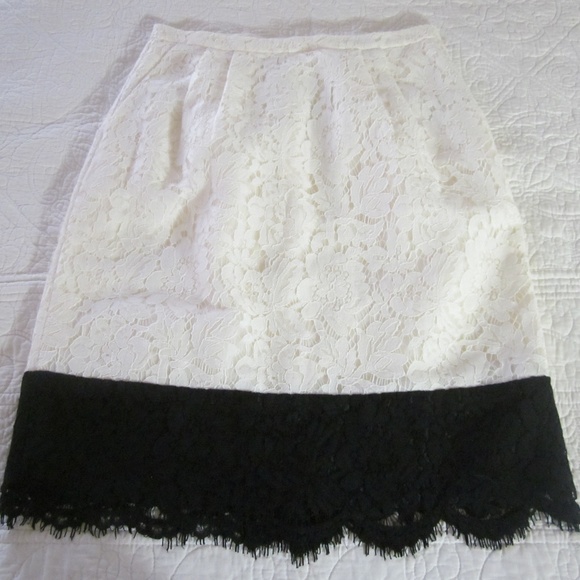 J. Crew Collection Skirt 4 Colorblock Lace Pencil - Picture 2 of 8